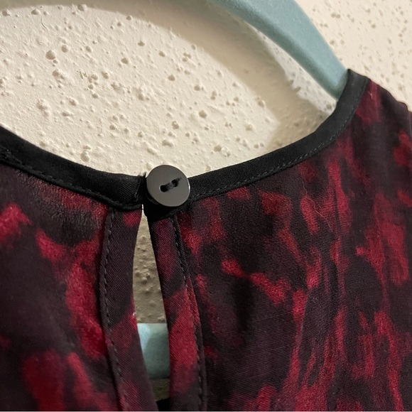 Yigal x Aqua Cold Shoulder Red and Black Floral Lace blouse Top - Picture 13 of 15